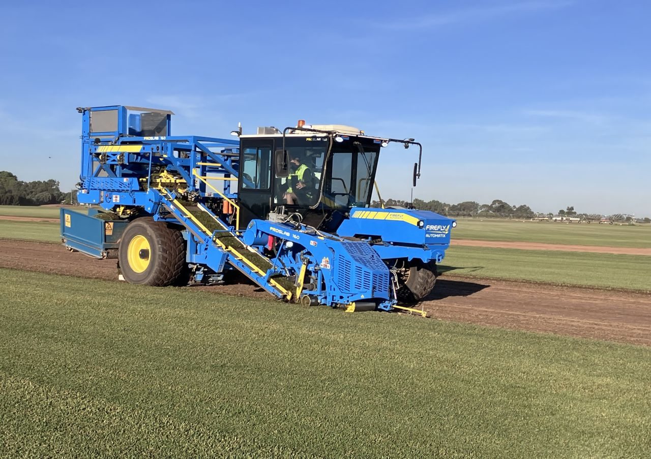 Commercial turf harvesting and installation machinery